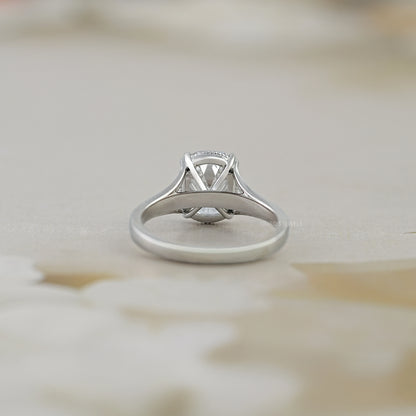Old Mine Cushion Cut Split Shank Engagement Ring Ring