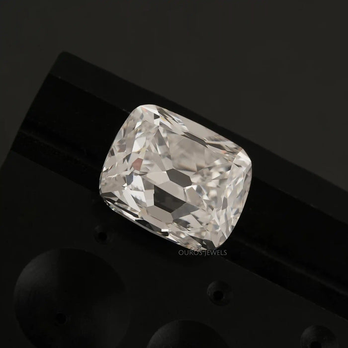 10 Carat IGI Certified Old Mine Cushion Cut Diamond displayed on a black background.