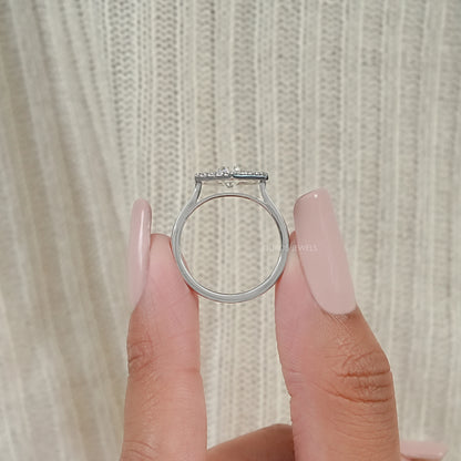 OEC Round Diamond Halo Black Enamel Ring Rings