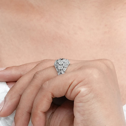 Old European Round Cut With Milgrain Work Ring Ring