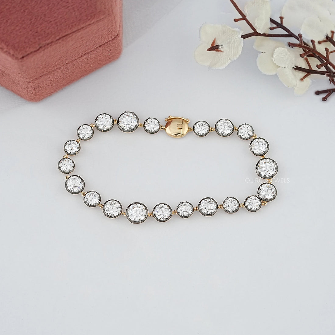 Old European Round Lab Diamond Tennis Bracelet Bracelet