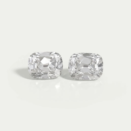 Lab Diamond Old Mine Cushion Matching Pair
