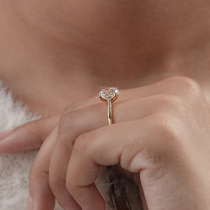 Old Mine Cushion Petal Solitaire Engagement Ring