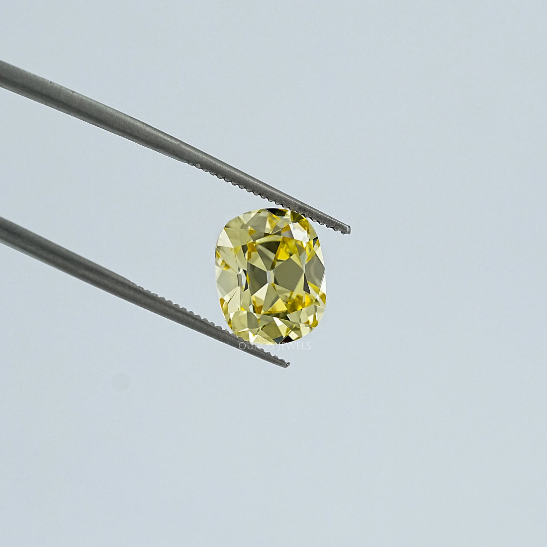 Yellow Old Mine Cushion Cut Lab Grown Diamond