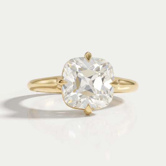 Square Old Mine Cushion Cut Engagement Ring Ring