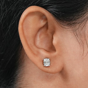 Old Mine Cushion Lab Diamond Stud - IGI Certified