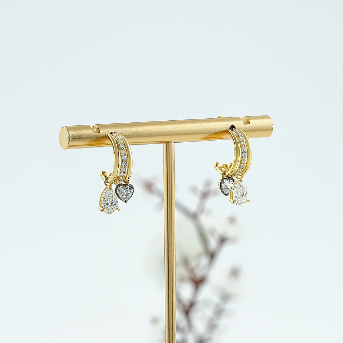 Multi Shape Diamond Tripset C Hoop Earrings