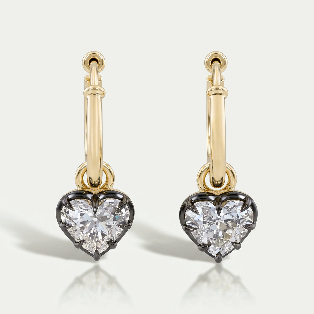 Old Mine Heart Cut Lab Diamond Dangle Earring Earring