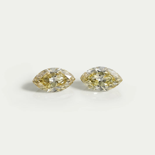 Old Mine Marquise Cut Lab Grown Diamond - Fancy Intense Yellow