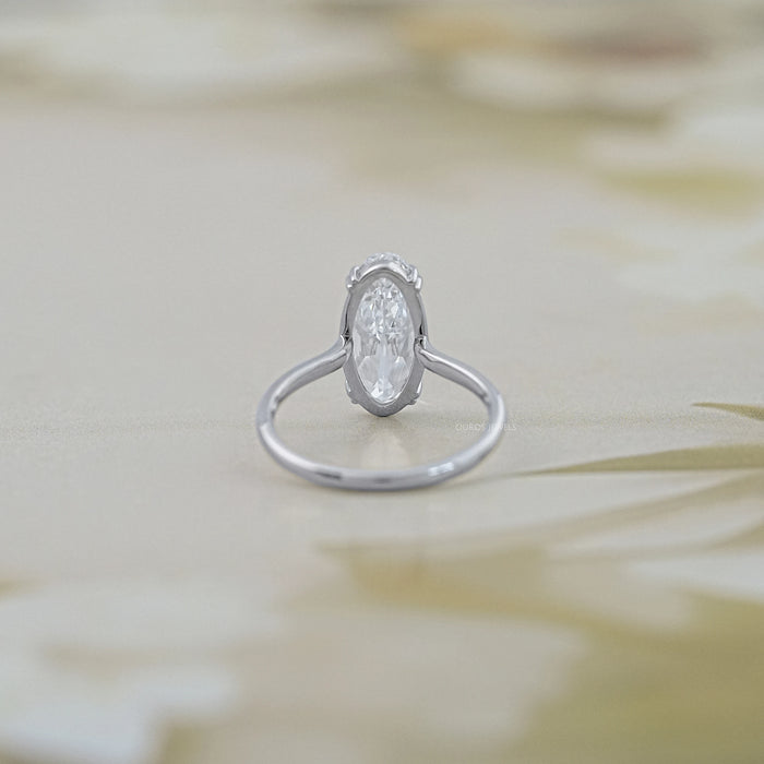 Old Mine Moval Lab Diamond Solitaire Engagement Ring