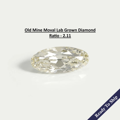 Old Mine Moval Cut Lab Grown Diamond Loose