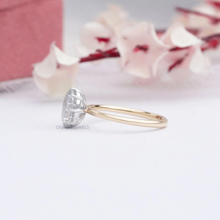 Old Mine Oval Lab Diamond Solitaire Ring