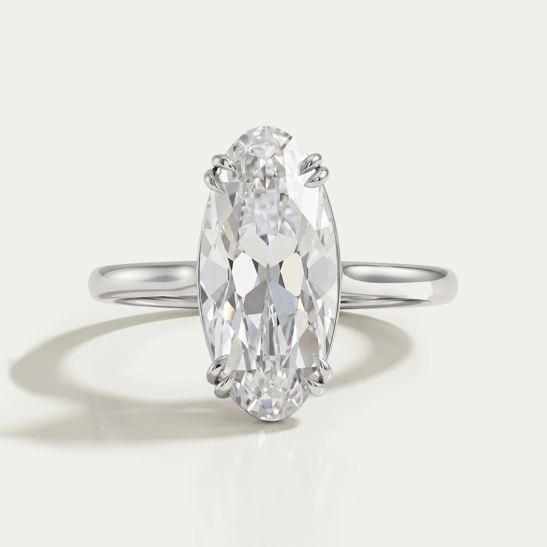 Old Mine Moval Lab Diamond Solitaire Engagement Ring Ring