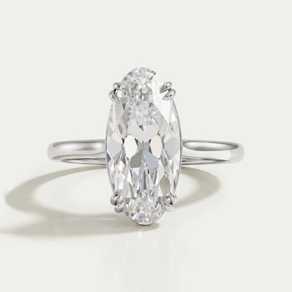 Old Mine Moval Lab Diamond Solitaire Engagement Ring Ring