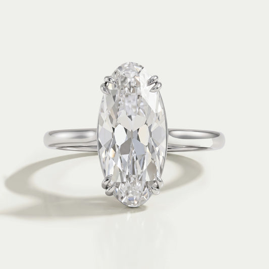 Old Mine Moval Lab Diamond Solitaire Engagement Ring Ring
