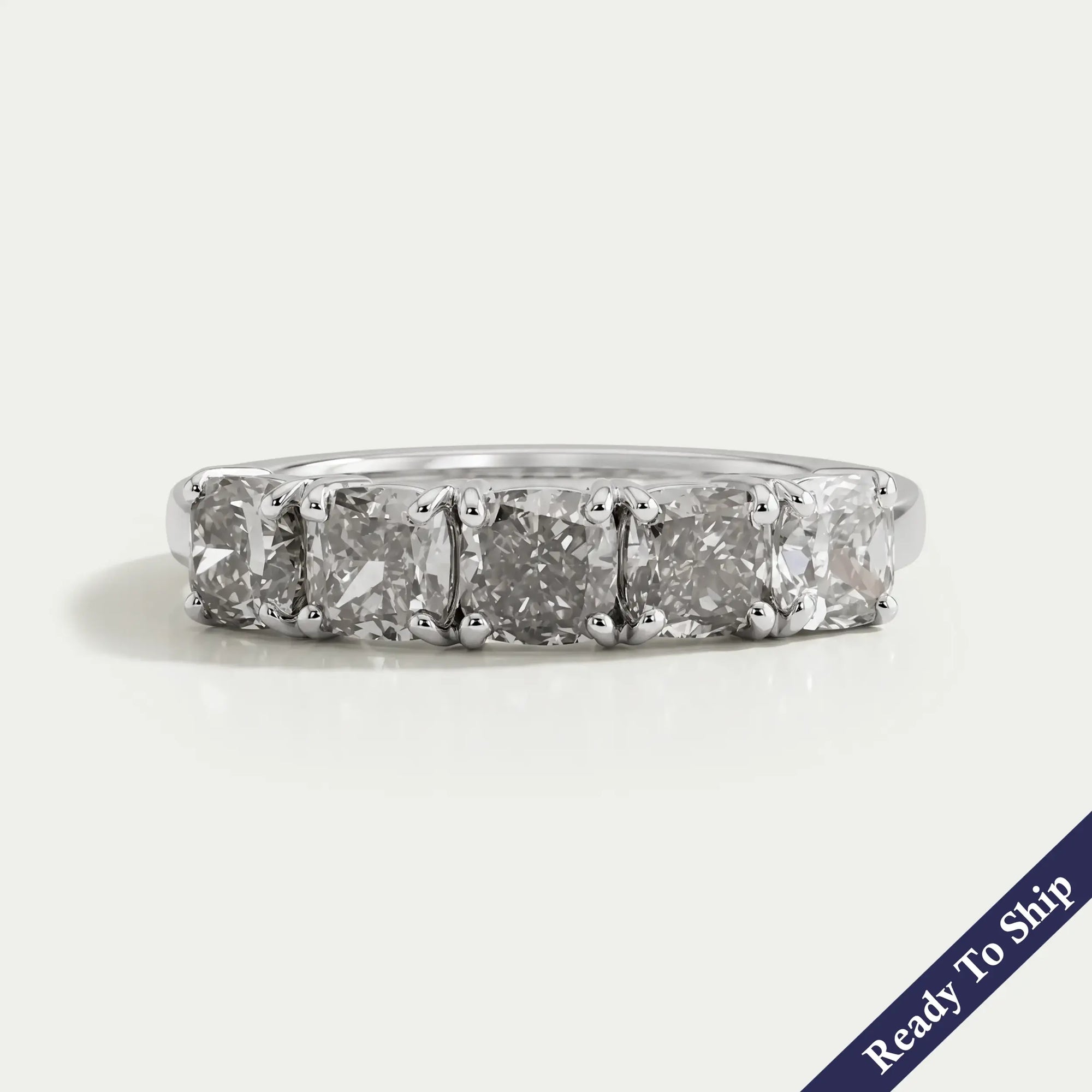 Olive Cushion Cut Wedding Band