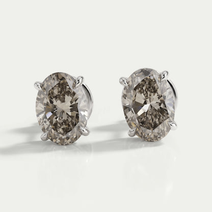 Olive Oval Cut Solitaire Stud Earrings Earring