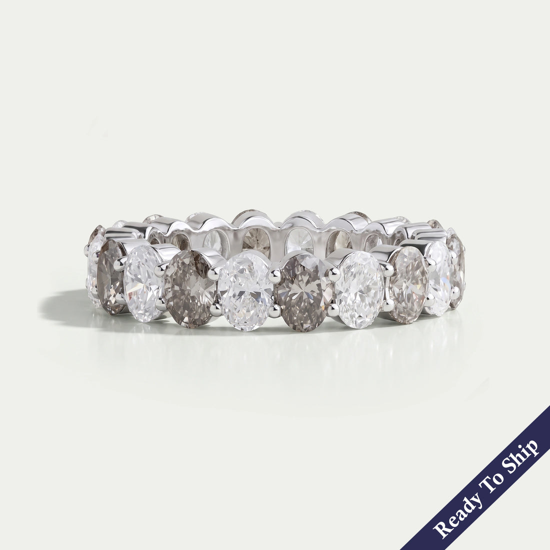 Olive Oval Full Eternity Wedding Ring