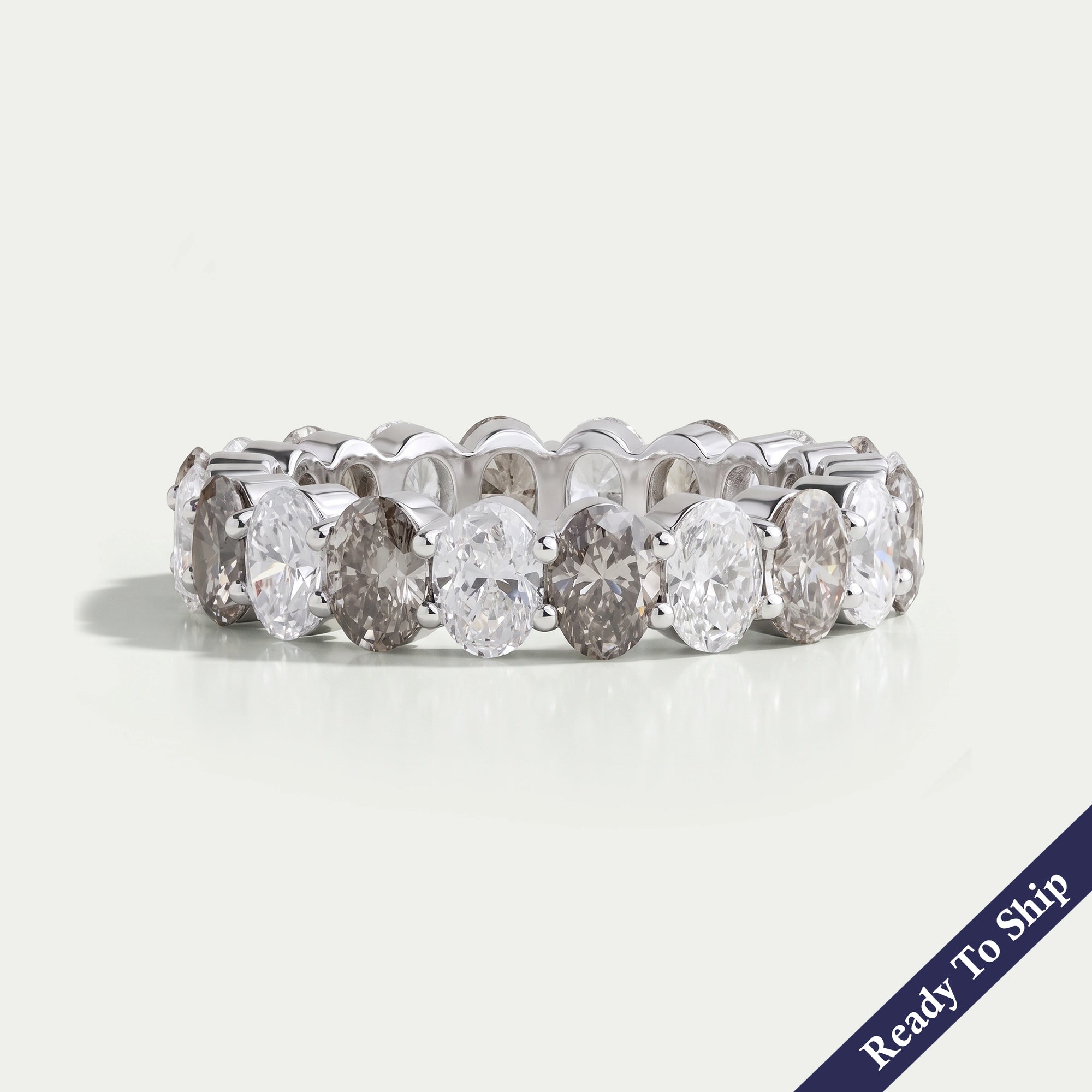Olive Oval Full Eternity Wedding Ring
