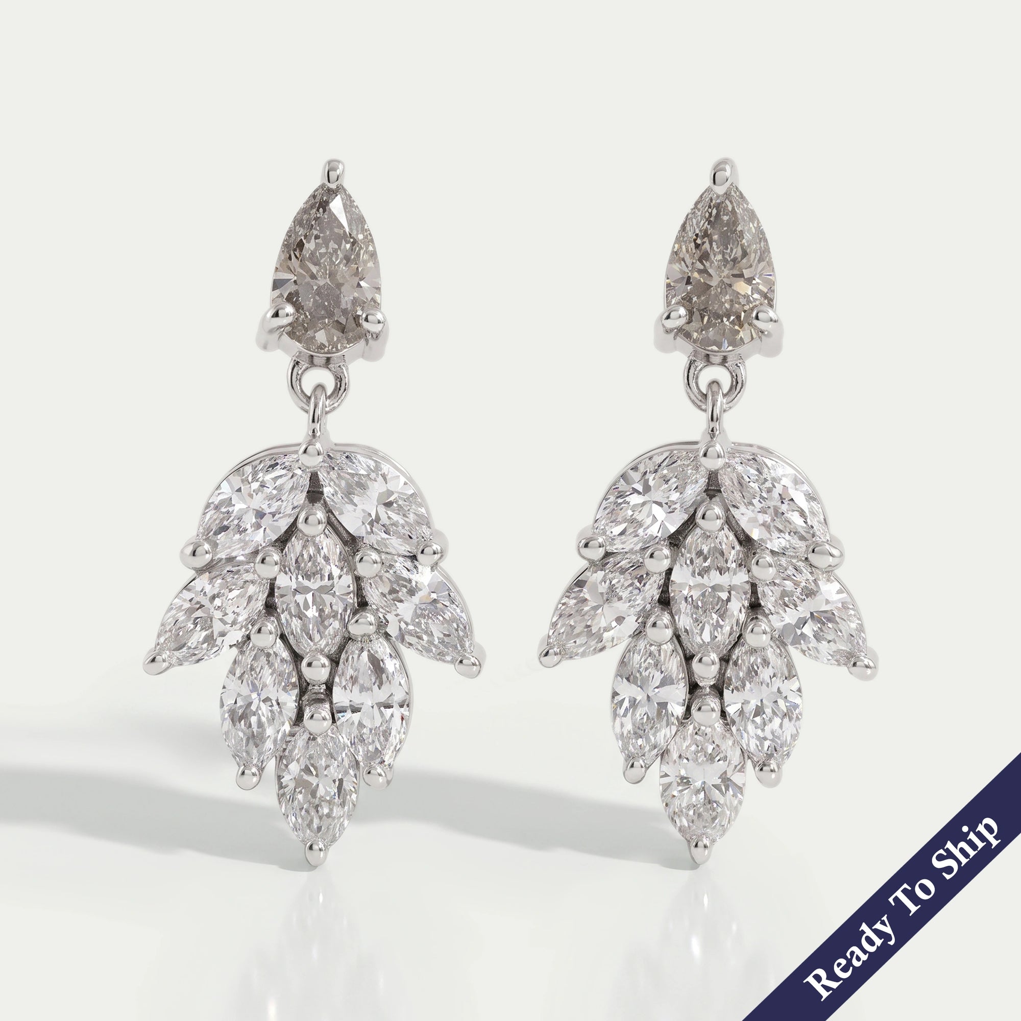 Olive Pear And Marquise Cut Drop Dangle Earring
