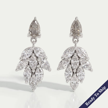 Olive Pear And Marquise Cut Drop Dangle Earring