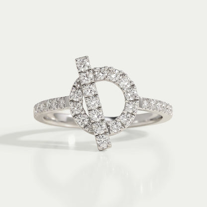 Open Circle Round Diamond Loop Engagement Ring Ring