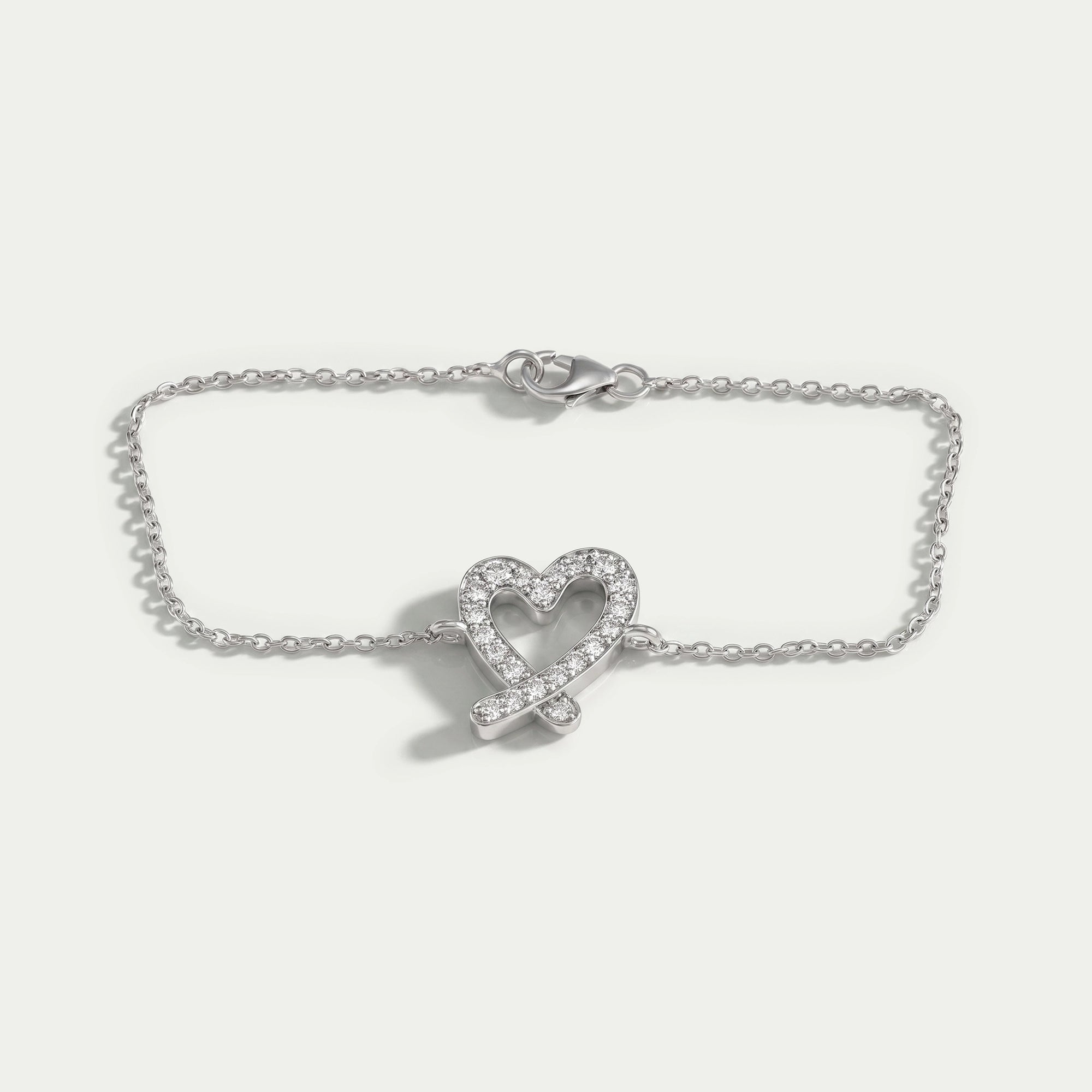 Round Diamond Open Heart Bracelet Bracelet