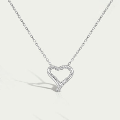 Open Heart Round Lab Diamond Pendant Necklaces