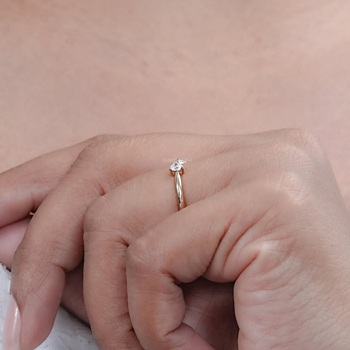 Round Lab Diamond Open Cuff Wedding Ring