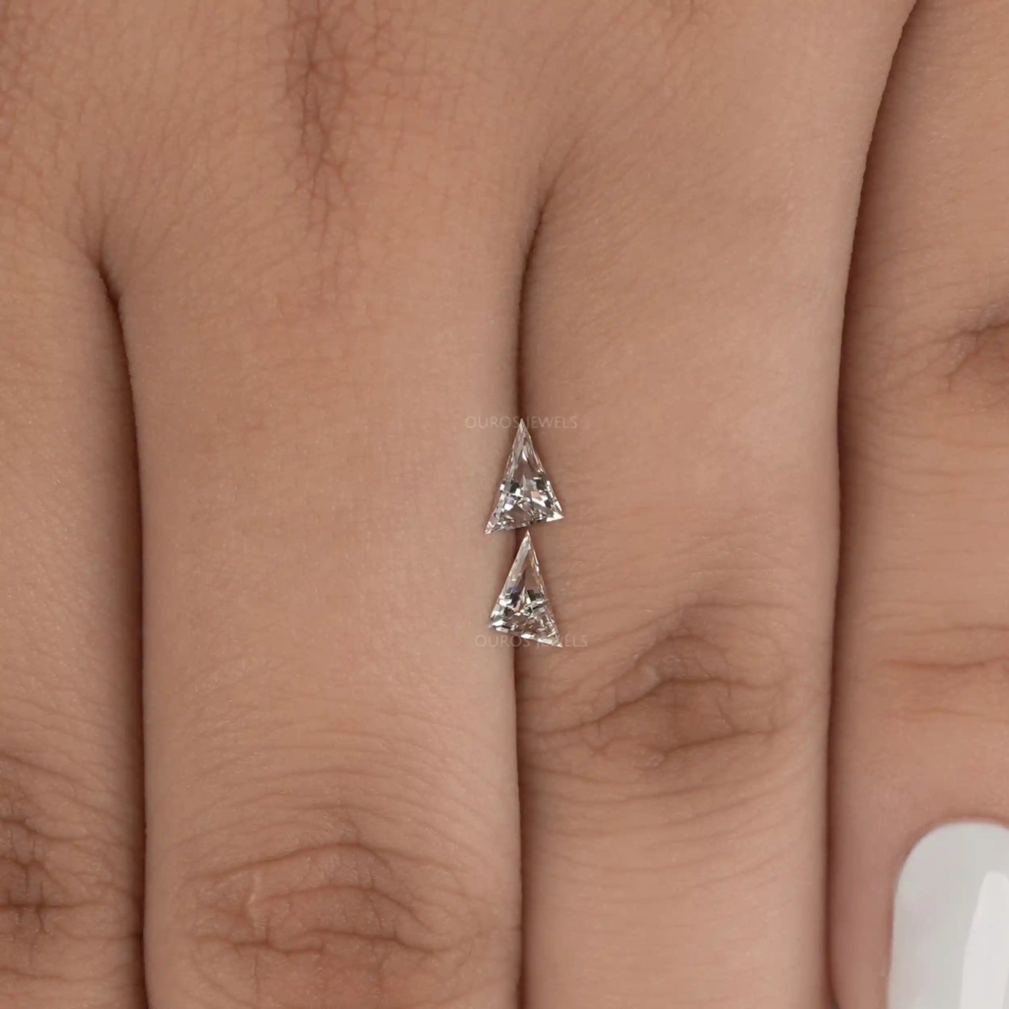 Long Triangle Shape Lab Diamond Matching Pair Loose