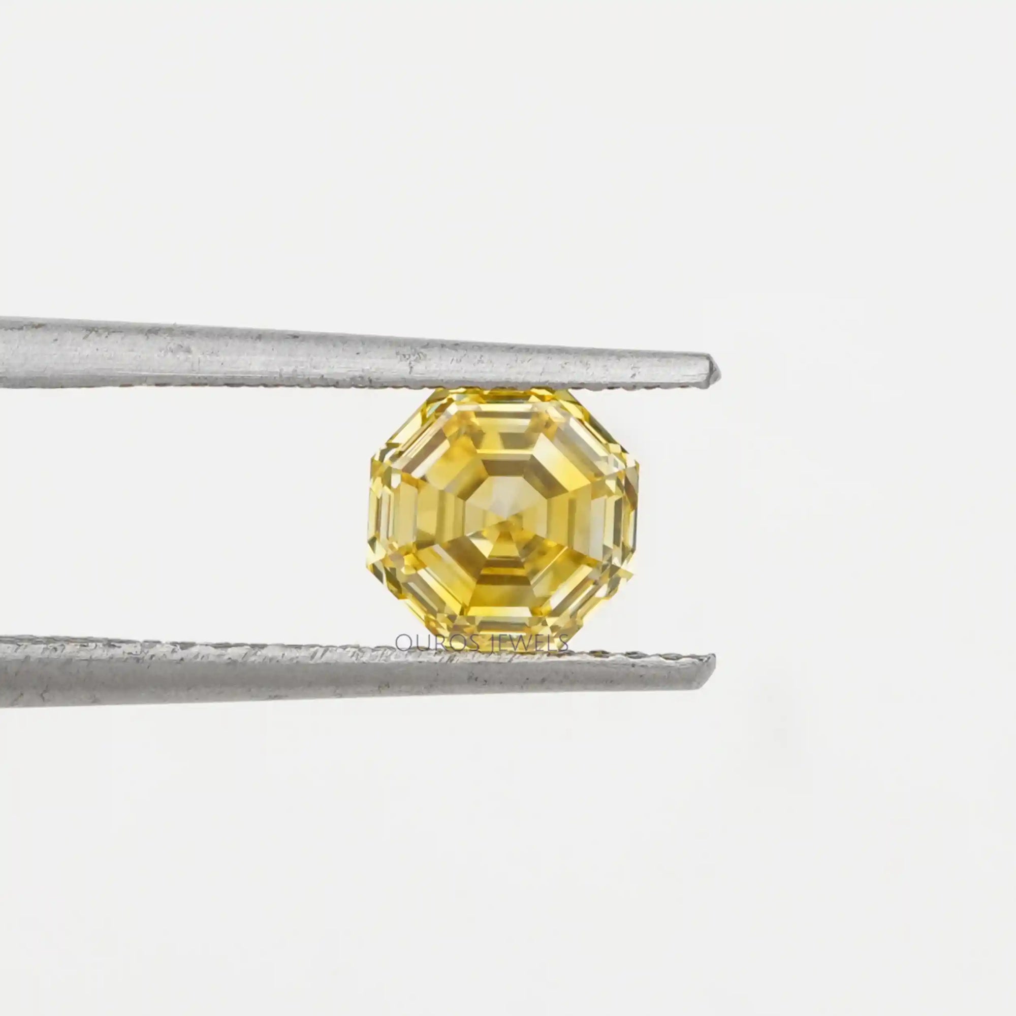 Yellow Octagon Cut Lab Grown Diamond