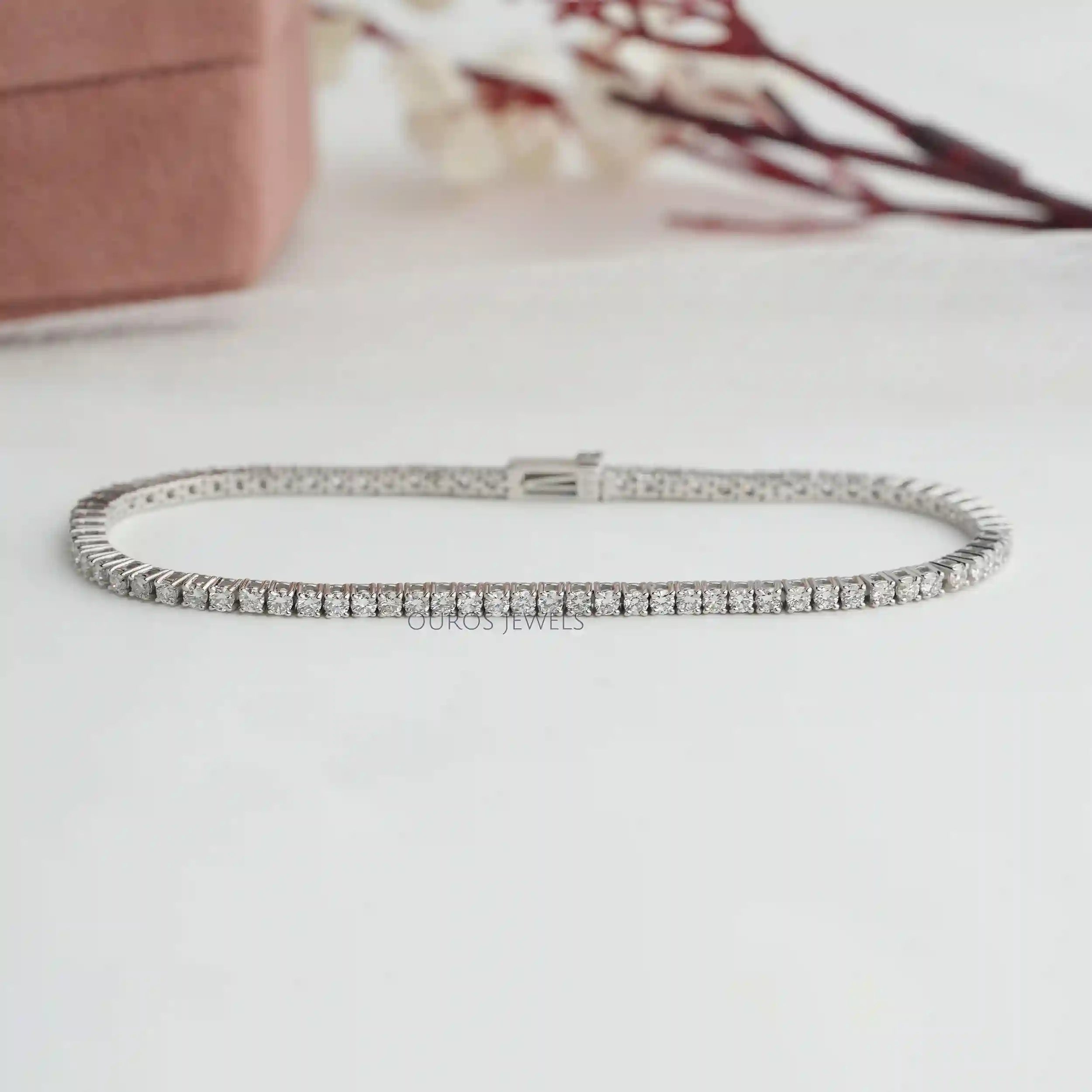 2.50 MM Brilliant Round Cut Eco Frindly Diamond Bracelet