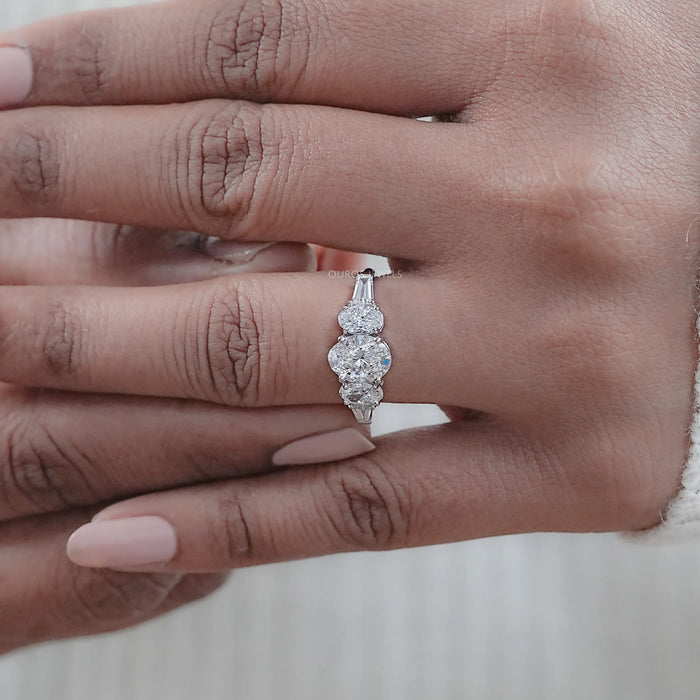 Five Stone Oval Lab Diamond Engagement Ring
