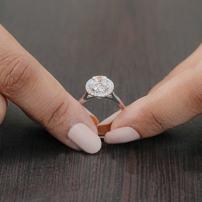 Oval Lab Grown Diamond Halo Promise Ring