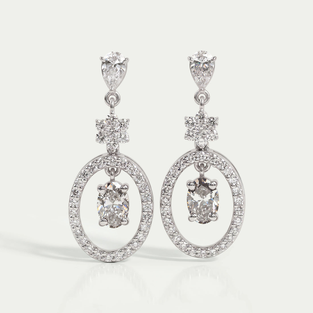 Oval Cut Lab Diamond Drop Earrings Earrings