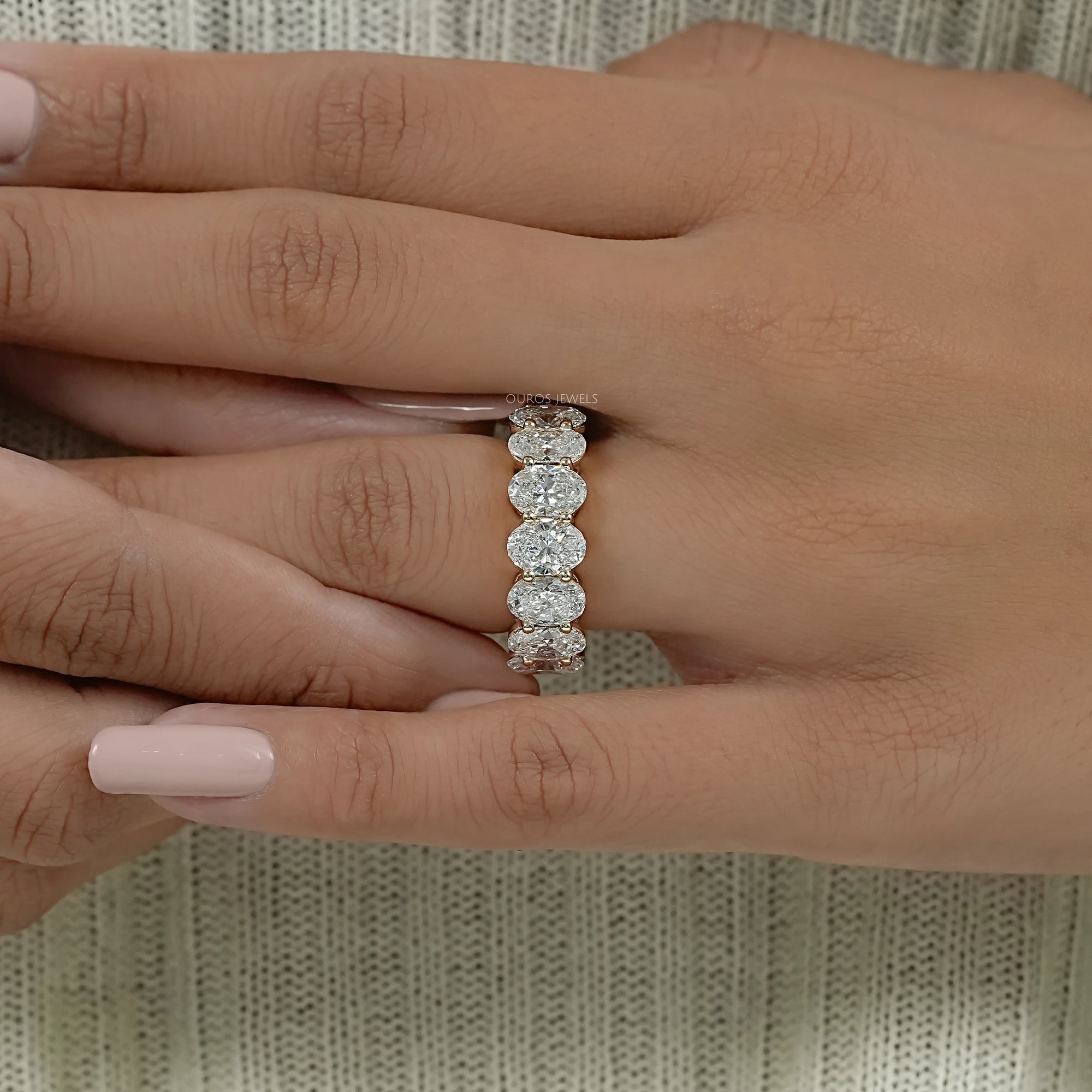Oval Lab Diamond Eternity Band