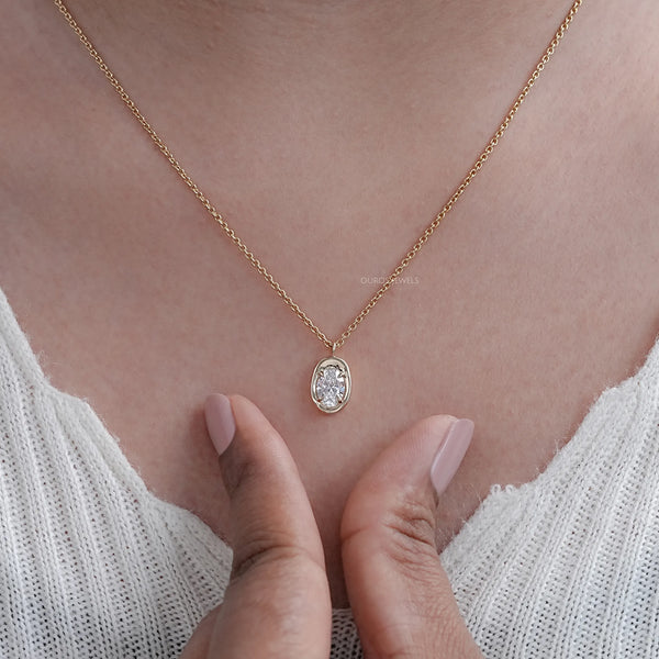 Oval Lab Diamond Molten Heirloom Pendant