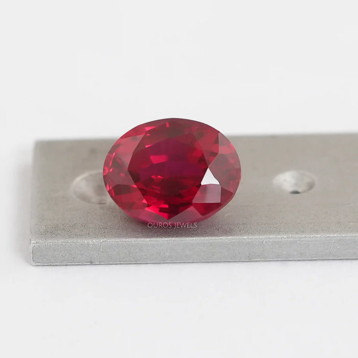 Zambian Oval Red Lab Gemstone