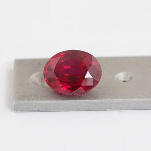 Zambian Ruby Oval Cut Gemstone With IGI  Certified Diamond