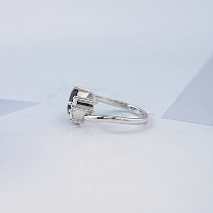 Sapphire Oval & Marquise Diamond Two Stone Toi Et Moi Ring