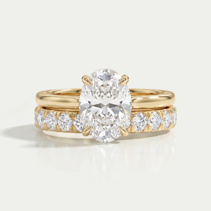 Oval Cut Diamond Bridal Wedding Ring Set