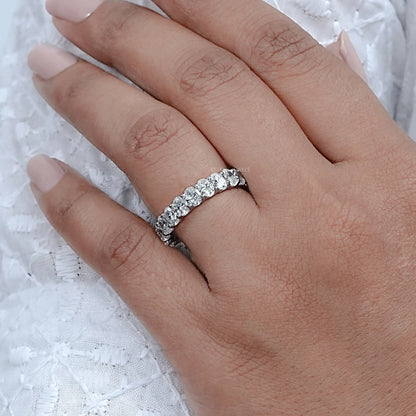 Oval Cut Lab Grown Diamond Eternity Band Rings