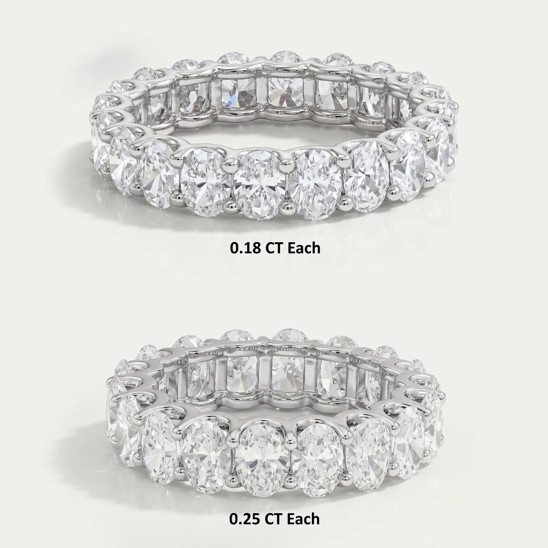 Oval Cut Lab Grown Diamond Eternity Band Rings