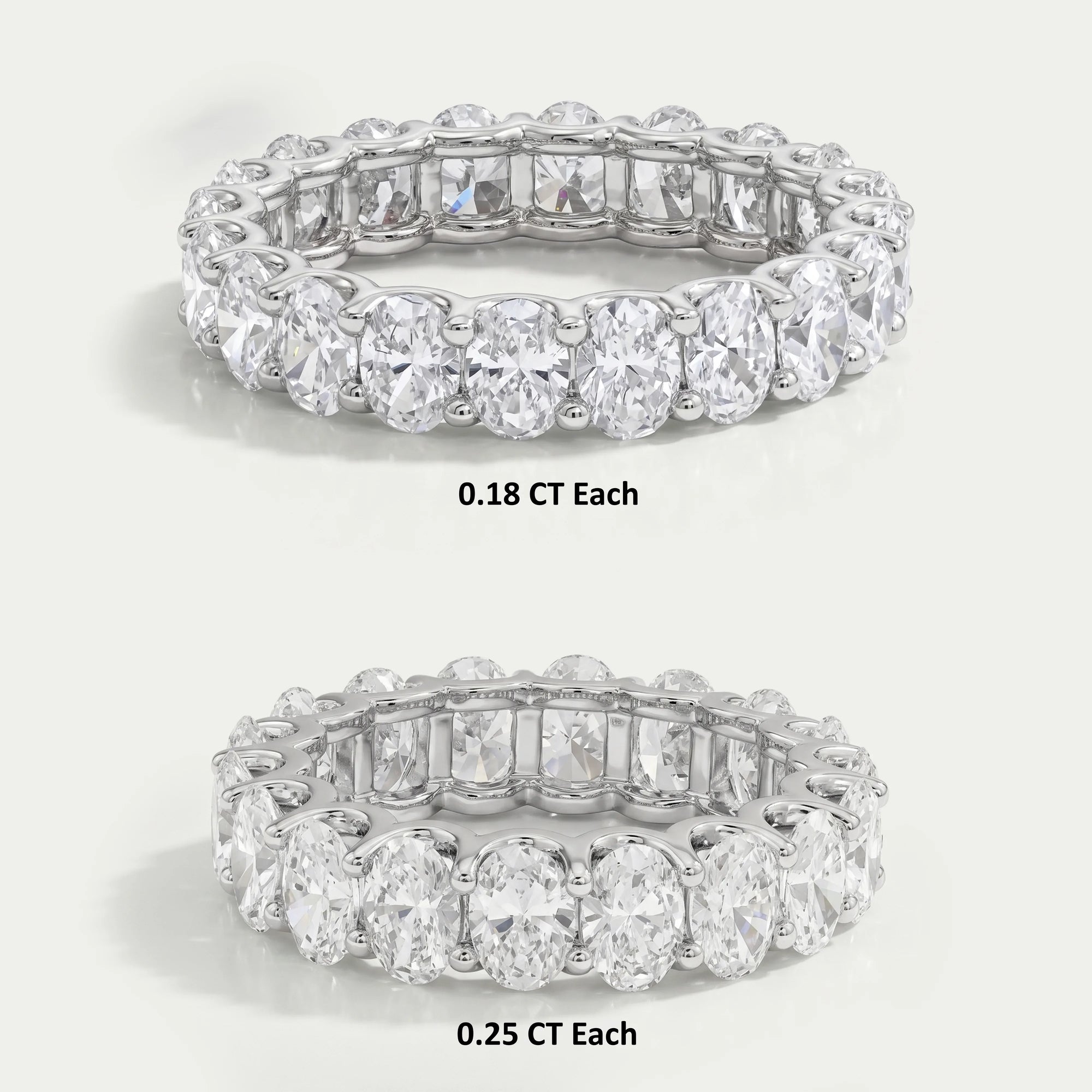 Oval Cut Lab Grown Diamond Eternity Band Rings