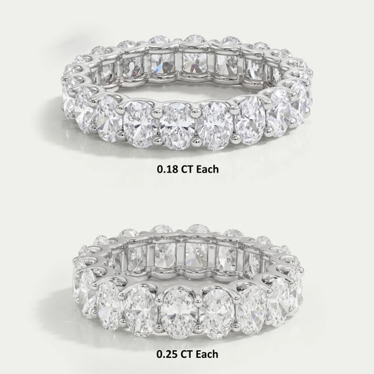 Oval Cut Lab Grown Diamond Eternity Band Rings