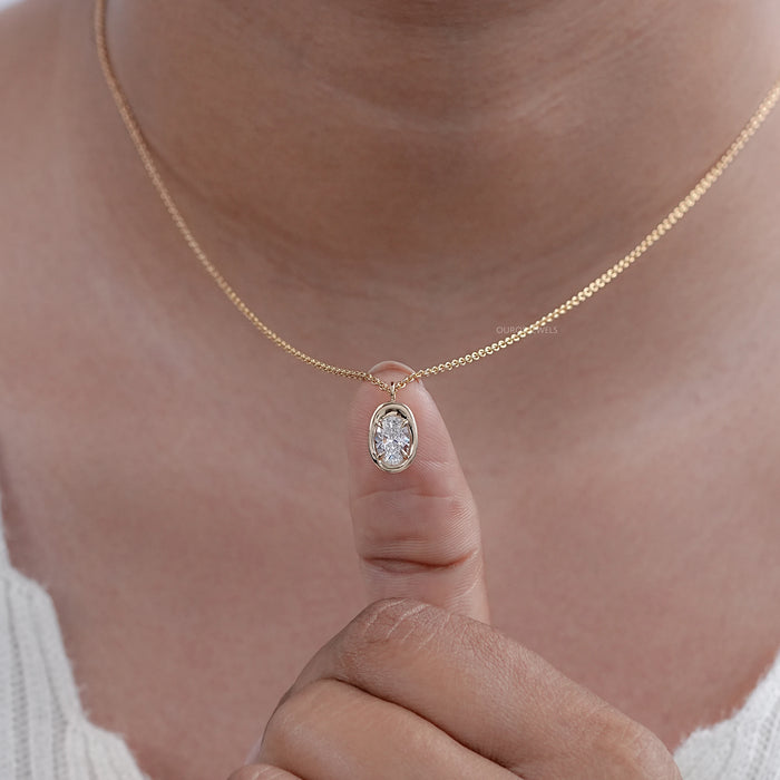 Oval Lab Diamond Molten Heirloom Pendant