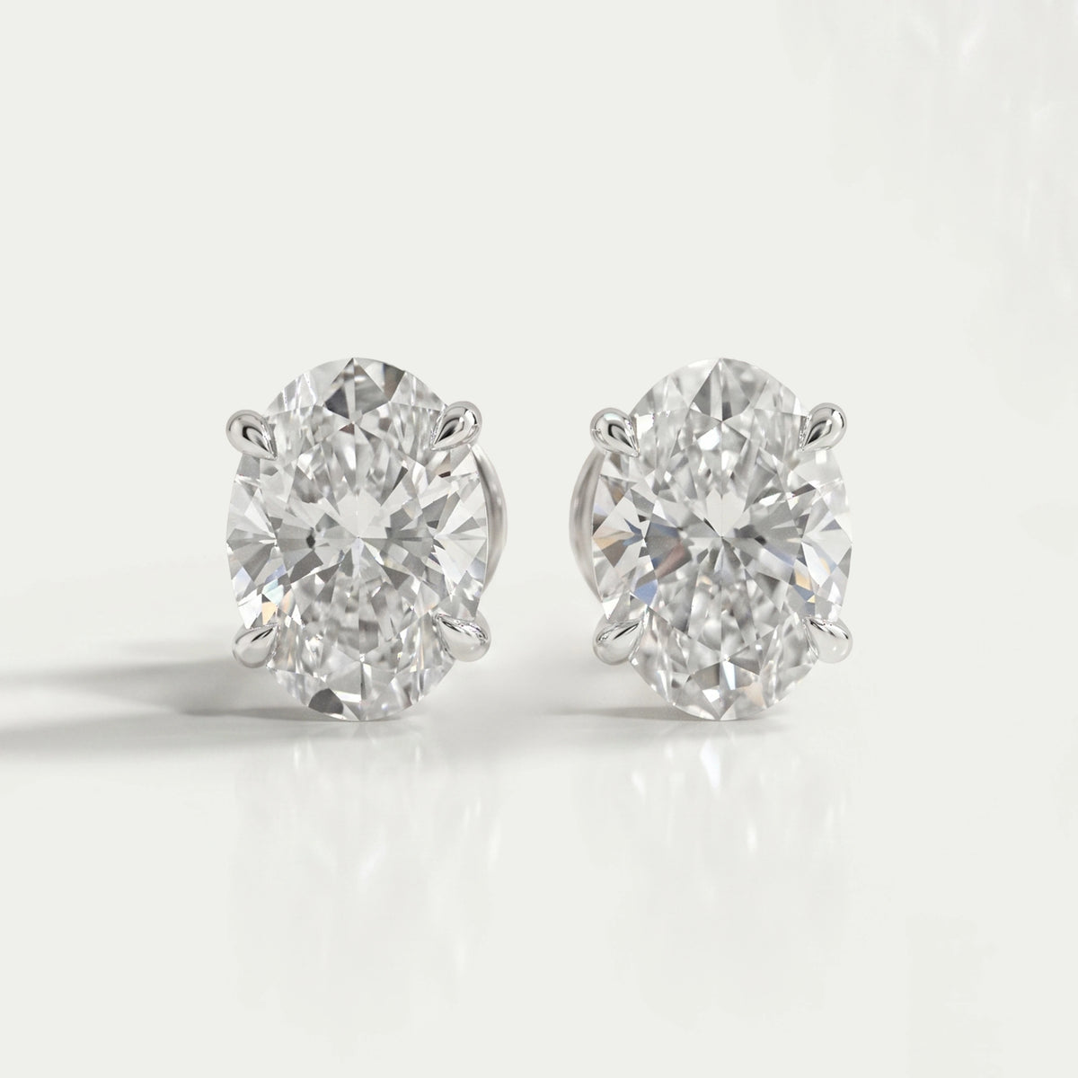 Oval Cut Lab Grown Diamond Stud Earrings