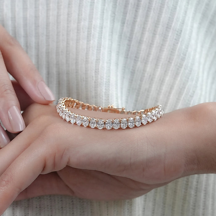 Oval Cut Lab Grown Diamond Tennis Bracelet