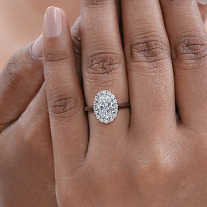 Oval Lab Grown Diamond Halo Promise Ring