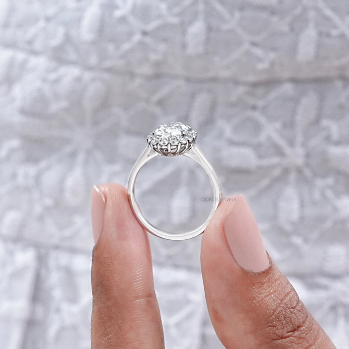 Oval Lab Grown Diamond Halo Promise Ring